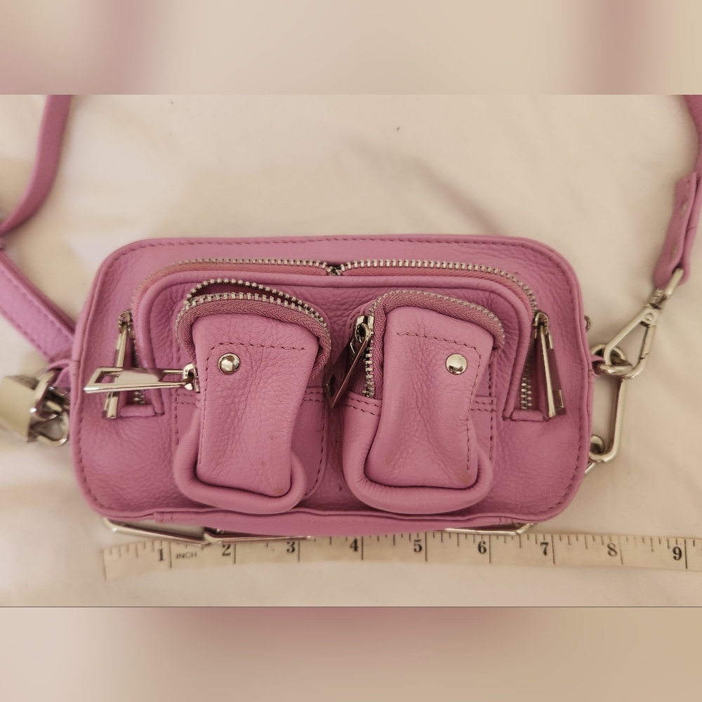 Nunoo  Pink Leather Crossbody Bag